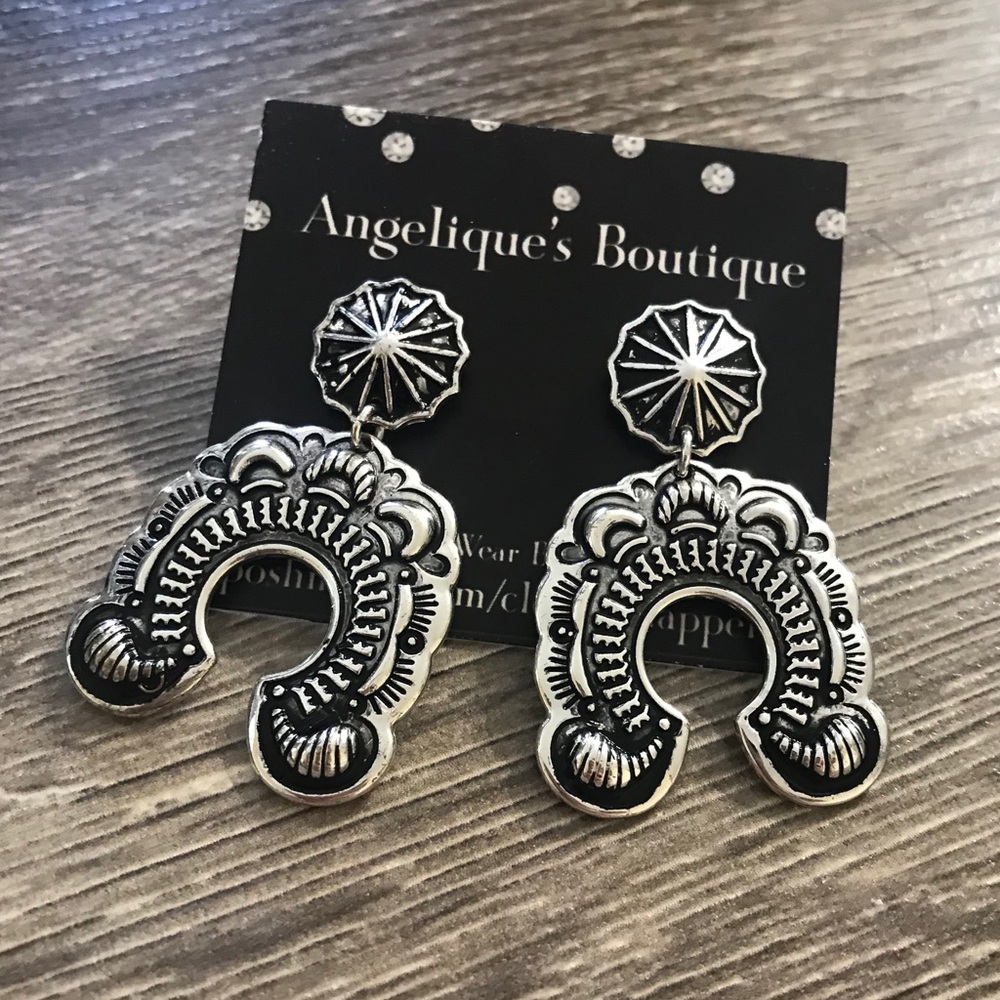 Antiqued Silver Squash Post Earrings